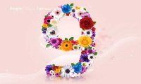 唯美创意鲜花花朵数字 小清新数字背景图片