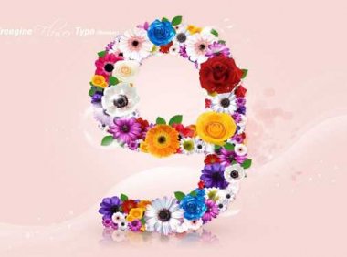 唯美创意鲜花花朵数字 小清新数字背景图片